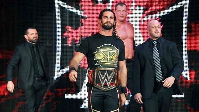 Rollins is shown alongside J&J Security & Kane whilst being part of The Authority.